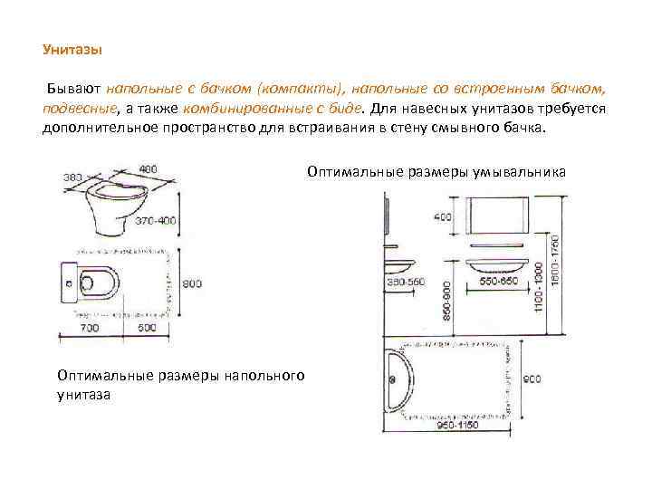 Биде и унитаз на чертеже