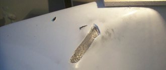 Acrylic bathtub defect