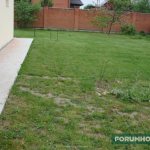 Photo marking the drainage trench with fishing line