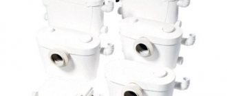 Types of pumps for sewerage in an apartment