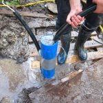 The well produces muddy water